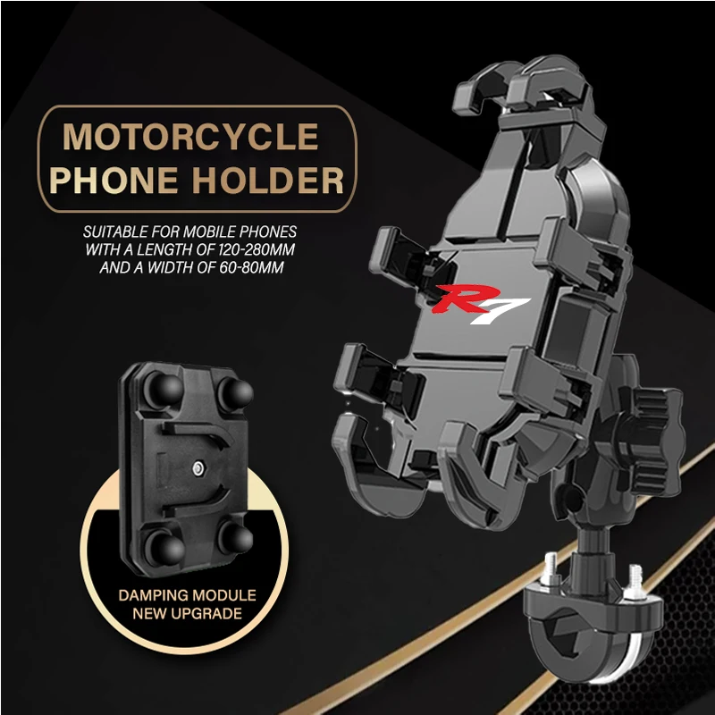 For YZF R7 YZFR7 YZF-R7 ALL Year 2006-2024 2025 LOGO Motorcycle Phone Navigation Holder GPS Shock Absorber Alloy