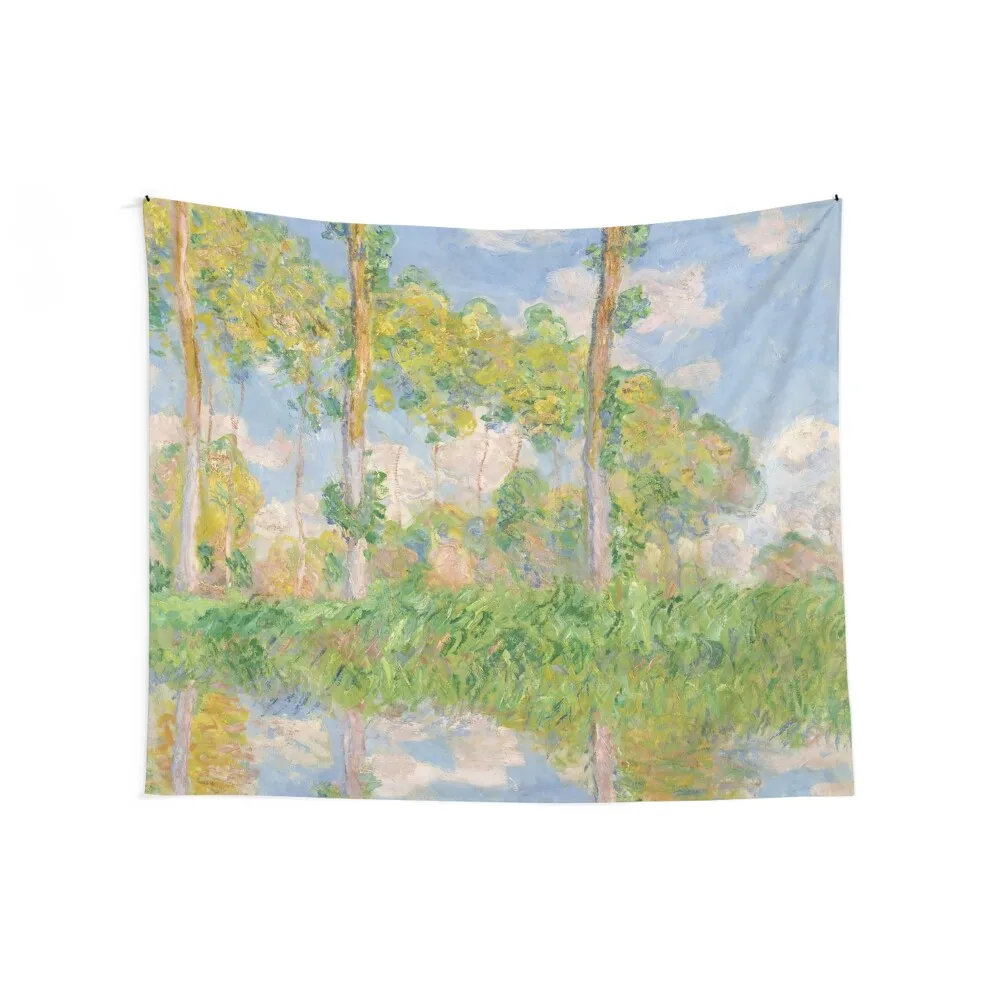 Claude Monet - Poplars in the Sun, 1891 Tapestry Japanese Room Decor Wall Hanging Wall Bedroom Decorations Decor Home Tapestry