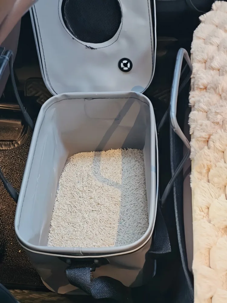 ポータブル猫用トイレキャリア車旅行釣り通気性積み重ね可能な猫用ベッドホームリターン外出ペット用品猫犬用