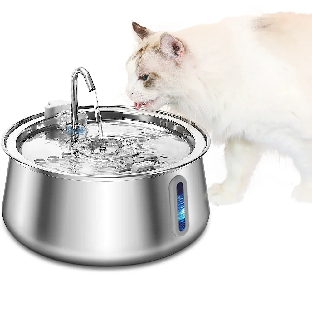 4L Cat Fountain Stainless Steel Automatic Pet Water dispenser Super Silent Dog Fountain with Filtered Cat Products