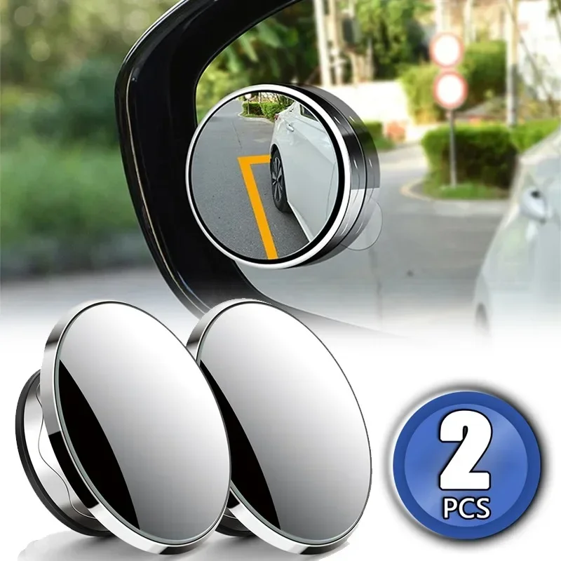 360° Rotation Car Blind Spot Mirror Brand New Upgraded Explosion-proof Auto Wide-angle Round Frame Blind Spot Mirrors