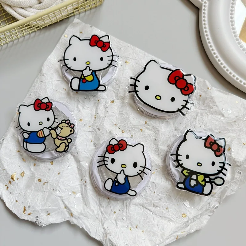 MINISO Sanrio Hello Kitty Magnetic Mobile Phone Holder Stable Cute Kawaii Angel Little Bear Big Face Dancer Cooker Boy Girl Gift