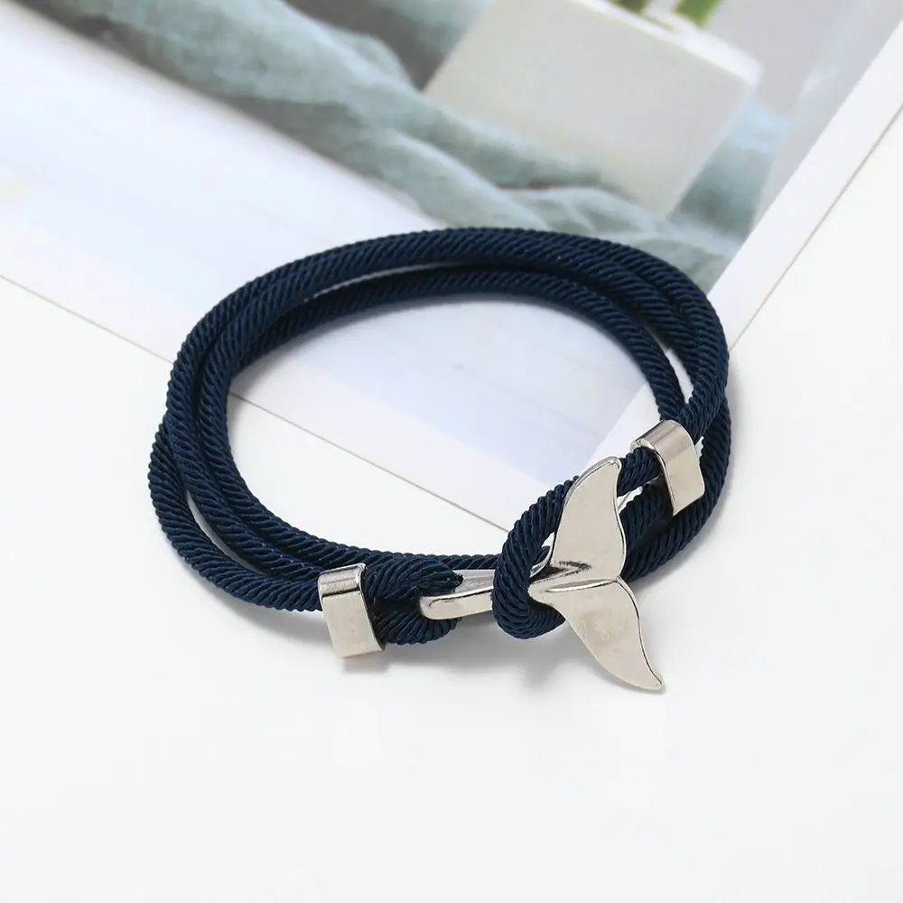 Regalo di compleanno di design di nicchia alla moda Bracciale da uomo in lega serie oceano Gioielli di moda Bracciale in corda intrecciata con cinturino da polso in stile coreano