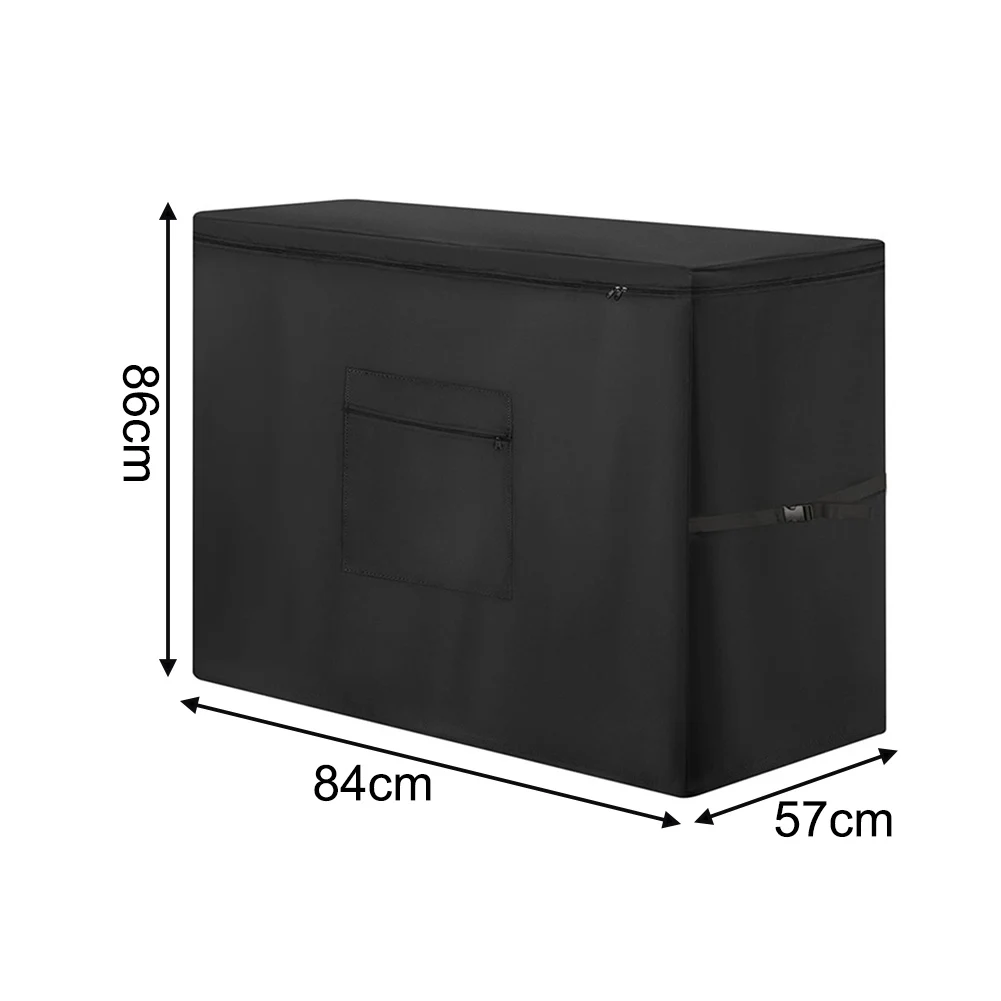 Waterproof Black Refrigerator Cover Compatible with Chest Fridges Up to 114x63.5x89cm - 210D Oxford Fabric with Zipper Closure