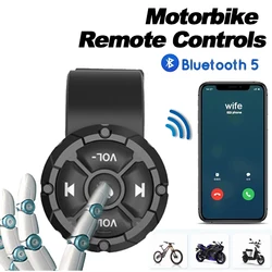Wireless Bluetooth 5.3 Remote Button Helmet Earphone Motorcycle/Bike Handlebar Media Controller Steering Wheel Remote Control