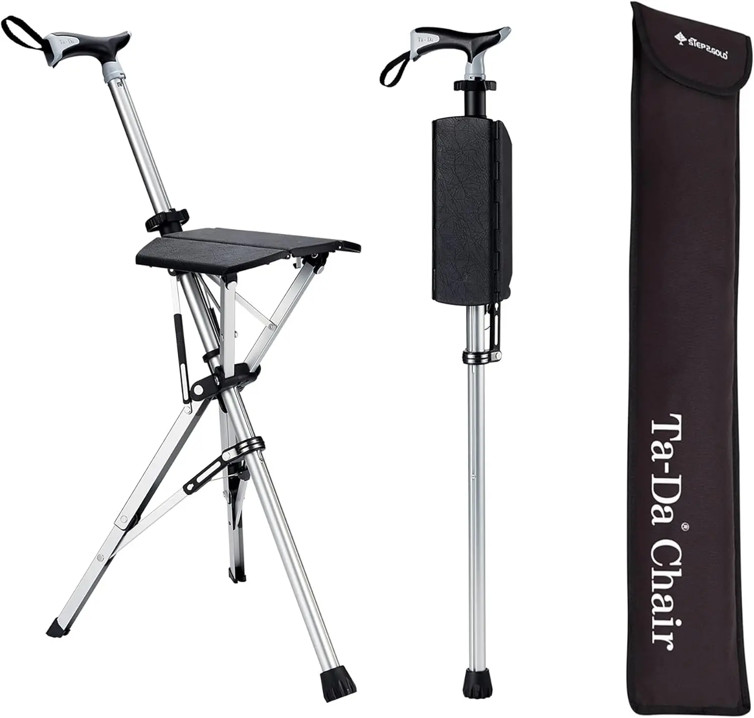 Chair, Portable Trekking Hiking Pole, Folding Walking Stick with Seat, Walking Cane with Chair, Foldable Chair, Lightweigh