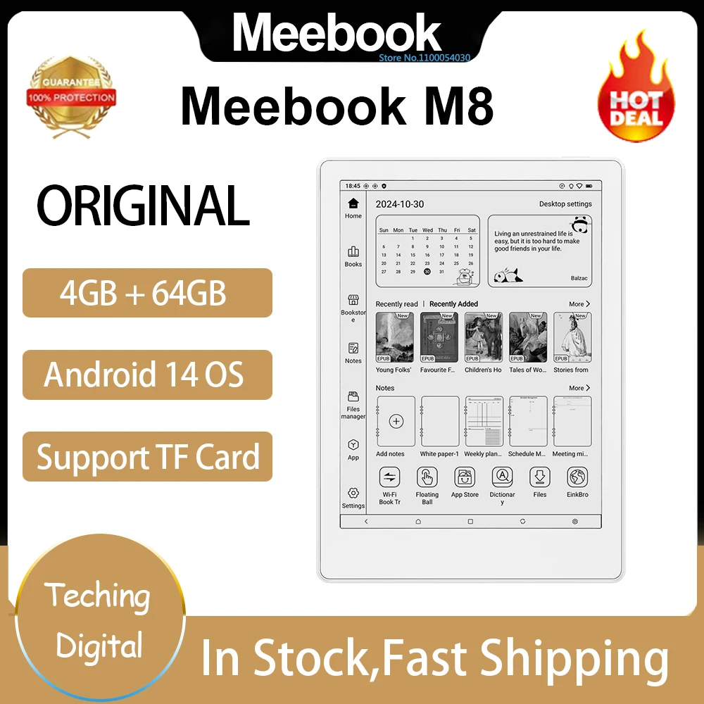 World Premiere! Original Meebook M8 E-book Reader 4G 64GB 7.8 Inch E-ink Screen Android 14 OS Ebooks Reader and Fast Refresh