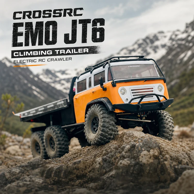 CROSSRC EMO JT6 climbing car flatbed truck trailer traversing RC remote-controlled electric model six-drive off-road vehicle