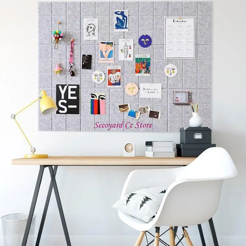 N3UC Felt Schedule Memo Board 30x30cm Wall Photo Display Board Felt Message Board
