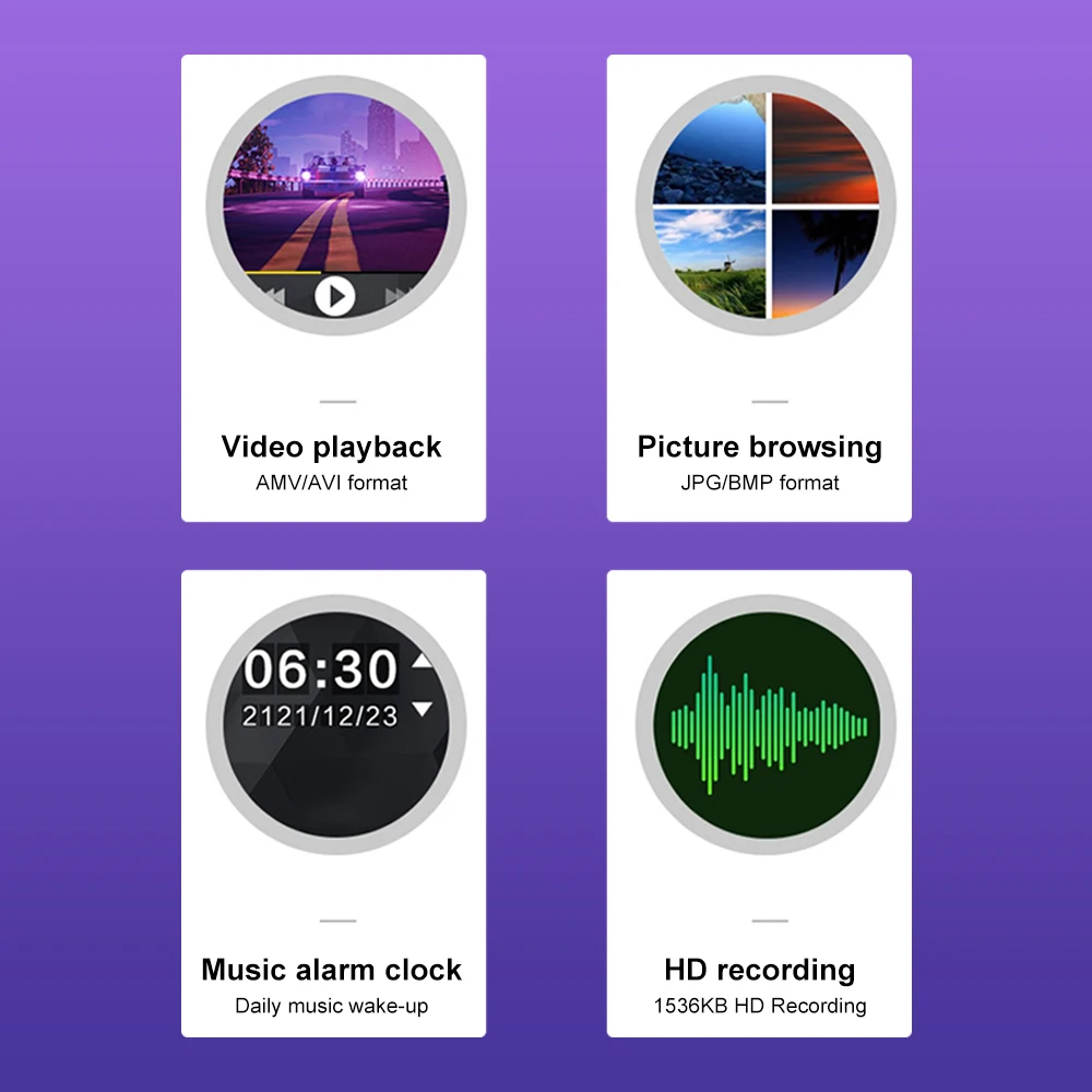 MP3 Music Player Built-in Speaker Walkman Portable Lossless HIFI MP4 Player Walkman Recording Alarm Clock Video Playback