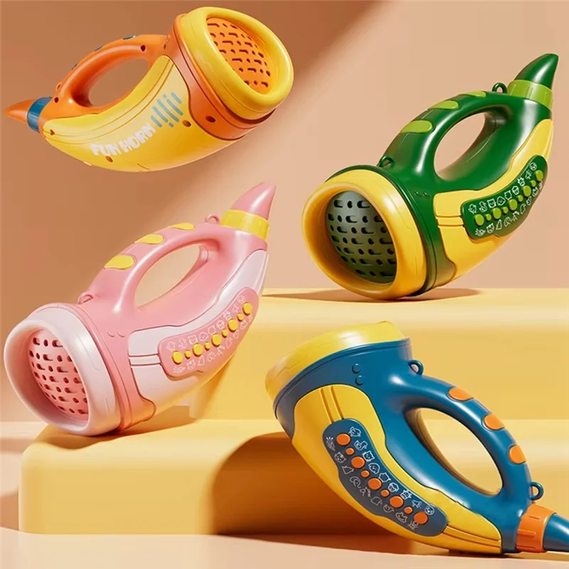 B29C-Kids Musical Blow Horn With 30 Animal Sounds Sound Amplifier Toy For Lung Capacity&Fun Play Birthday Gift