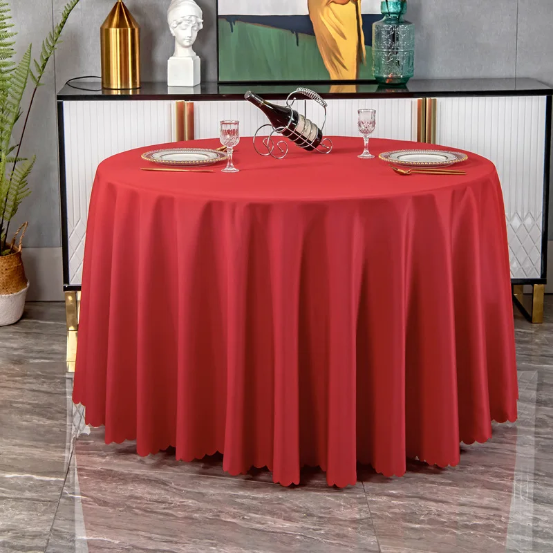 F162 Tablecloth hotel hotel wedding wedding banquet restaurant simple fabric large round tablecloth