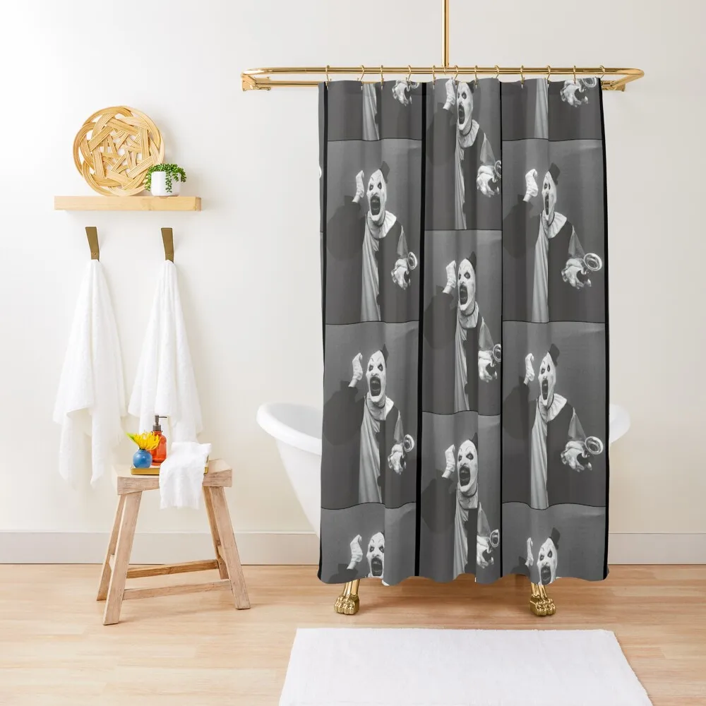

Terrifier art the clown horror Shower Curtain Shower Bathroom Bathroom Accessories Shower Set For Bathroom Anime Curtain