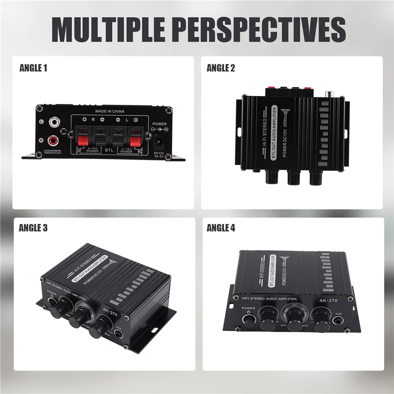 High Quality-Power Amplifier Audio Karaoke Home Theater Amplifier 2 Channel Class D Amplifier USB/SD AUX Input