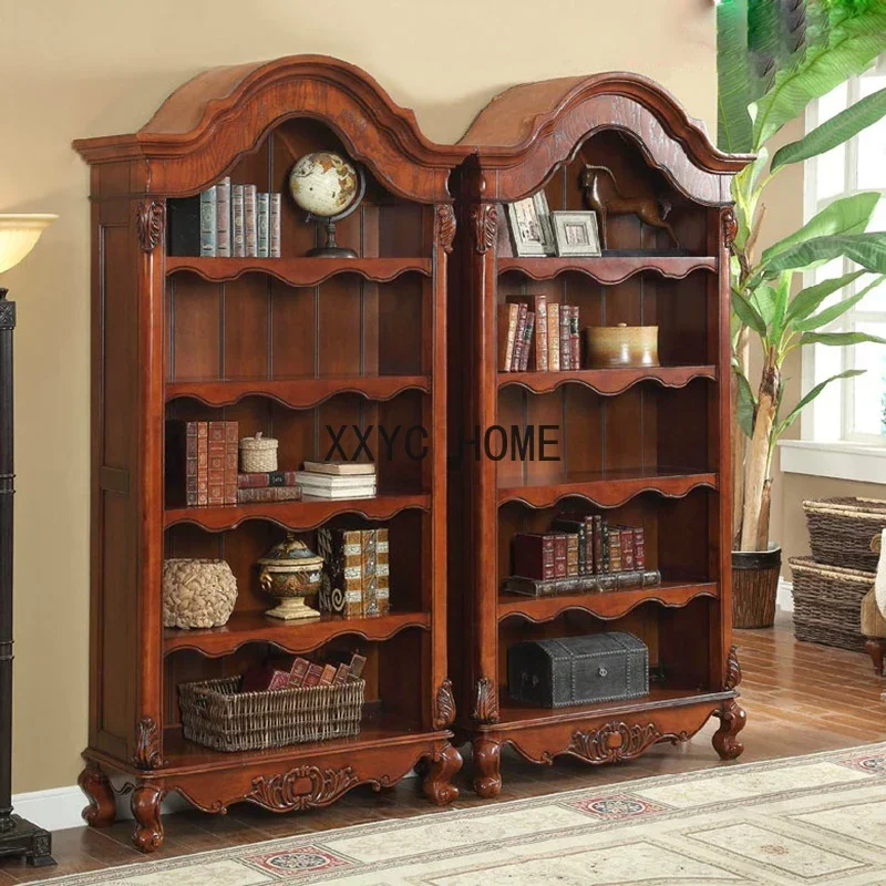 

American-Style Solid Wood Bookcase Five-Layer Solid Wood Free Combination Bookshelf Arch
