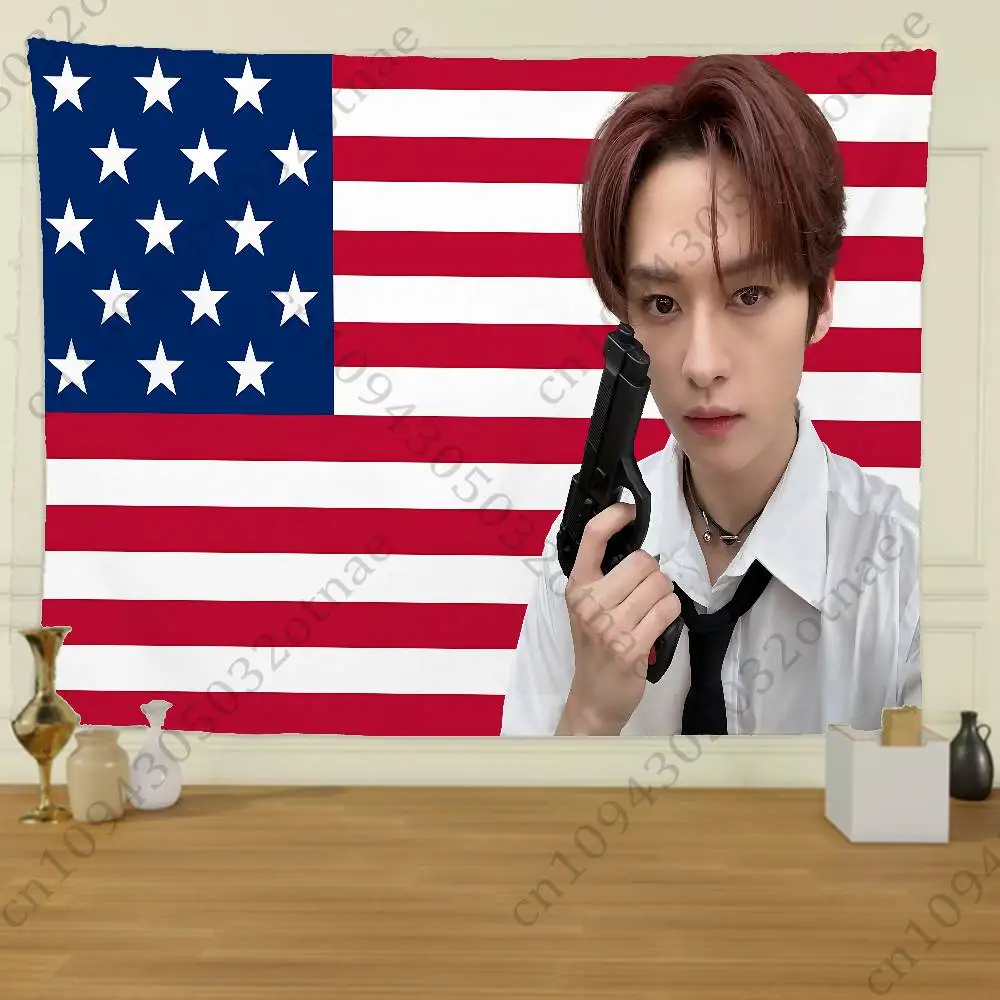 L-Lee Singer K-Know Flag Tapestry Creative Pattern Photo Living Room Wall Art Decor Party Outdoor Decorate Banners