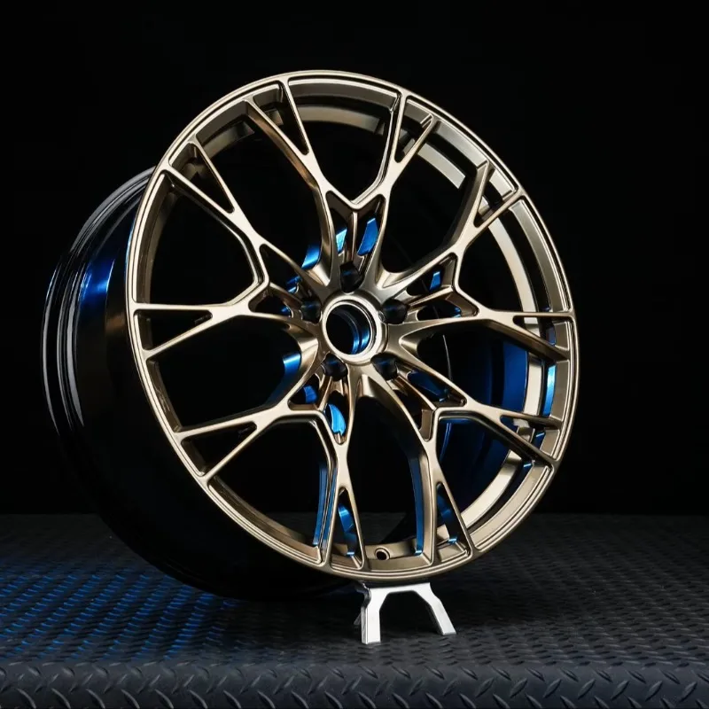 

Forged Look Aluminium Alloy Wheels 22 23 Inch Deep Concave, Matte Black Machined Lip for Aggressive Stance on Sport Sedans