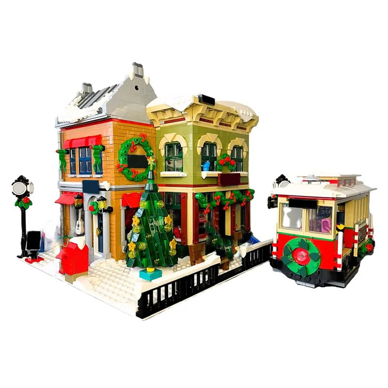 

2534 шт. MOC Holiday Main Streets, модульные альтернативные строительные блоки, креативная сборка, коллекционный дисплей, подарочный набор