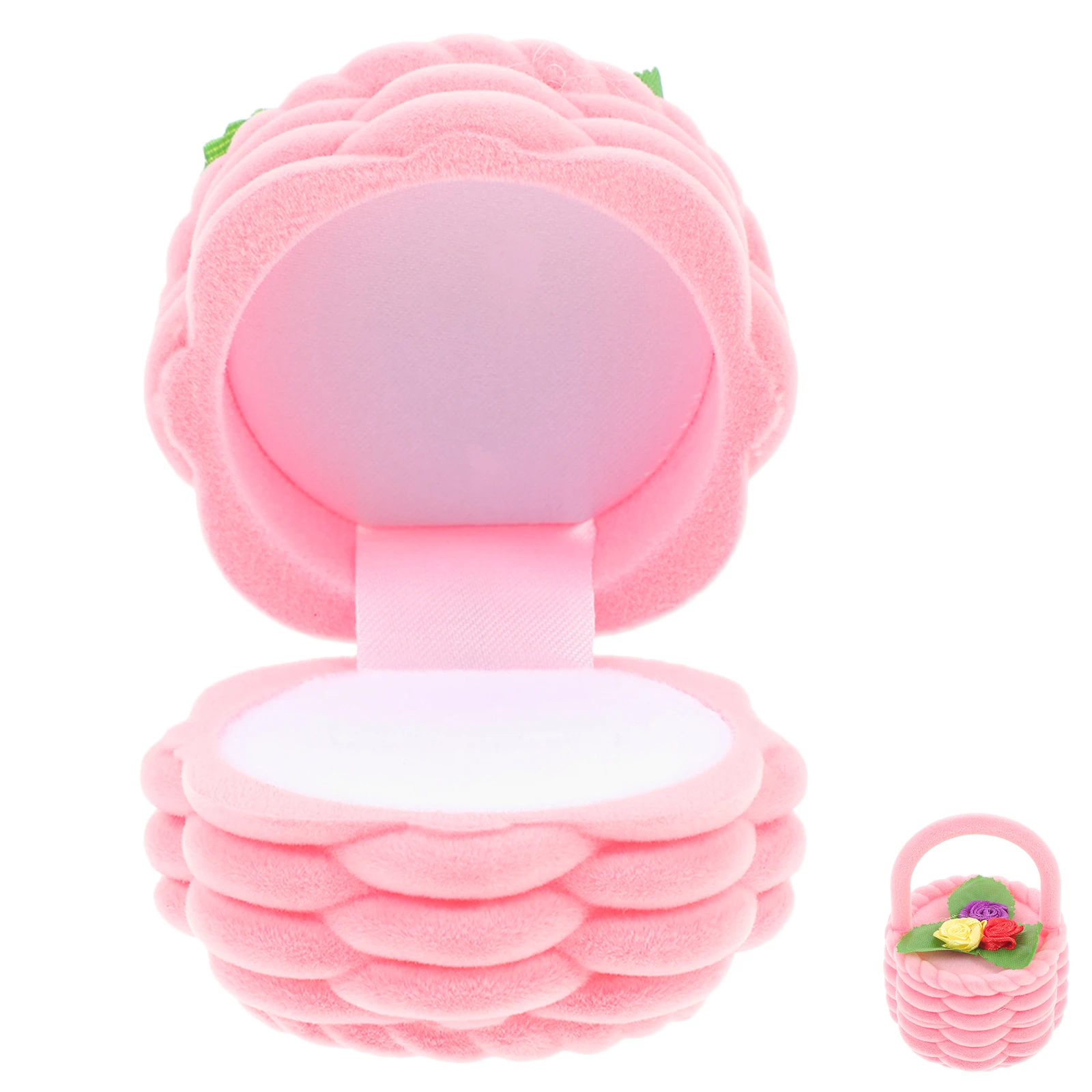 

Flower Basket Ring Box Jewelry Case Compact Storage for Wedding Engagement Proposal Display Organizer Jewelry Case