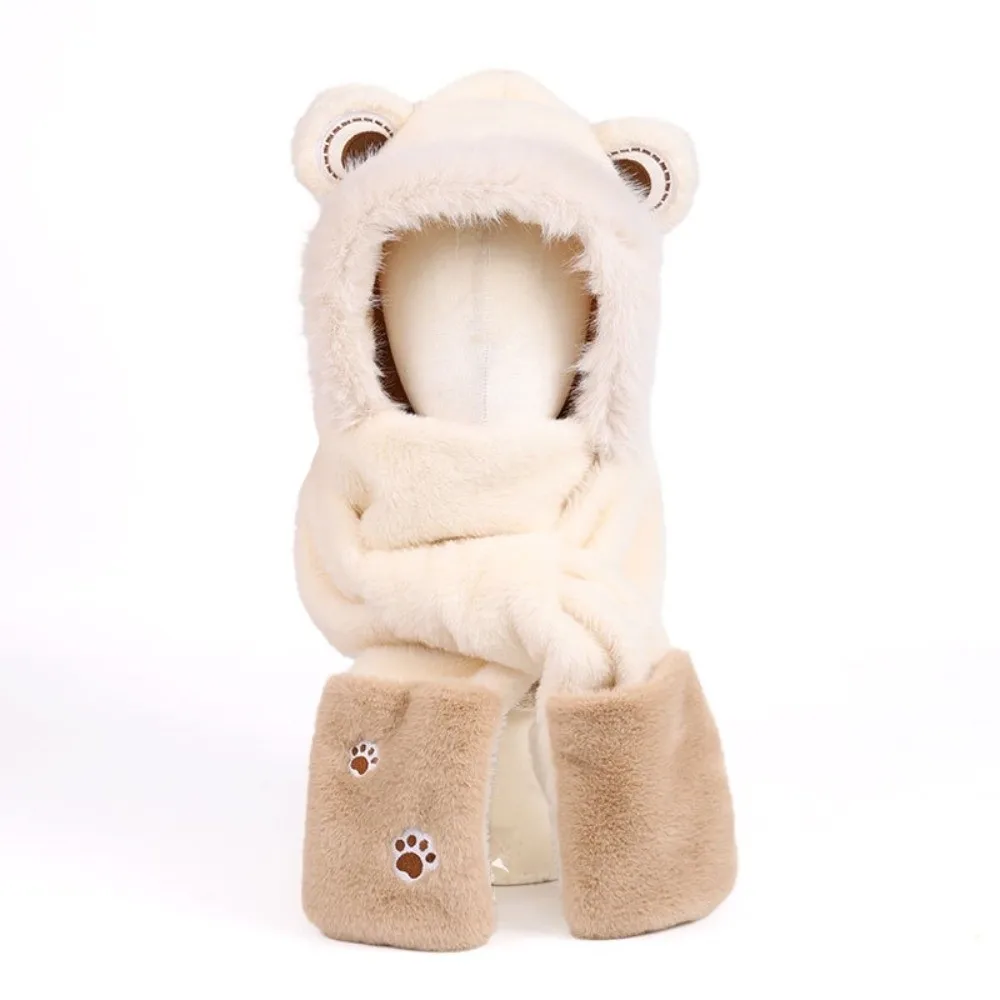 

Fashion Winter Balaclava Thickened Hooded Hat Scarf Cap One-Piece Winter Accessories Neck Protection Scarf for Women