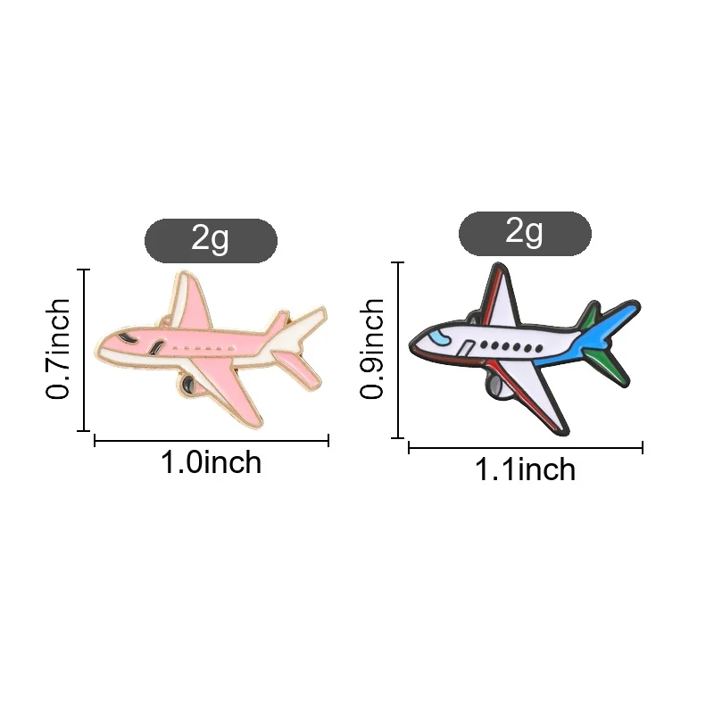White Airplane With Blue Green Tail Enamel Pin Cartoon Style Brooch for Backpack Denim Jacket Aviation Lovers Gift
