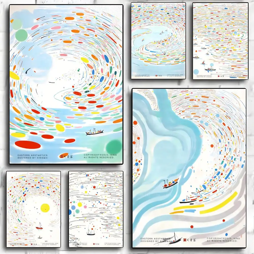 

New Chinese style fusion Poster HD Art Mural Waterproof Wall Decor Durable DIY Home Decoration for Living Room Bedroom