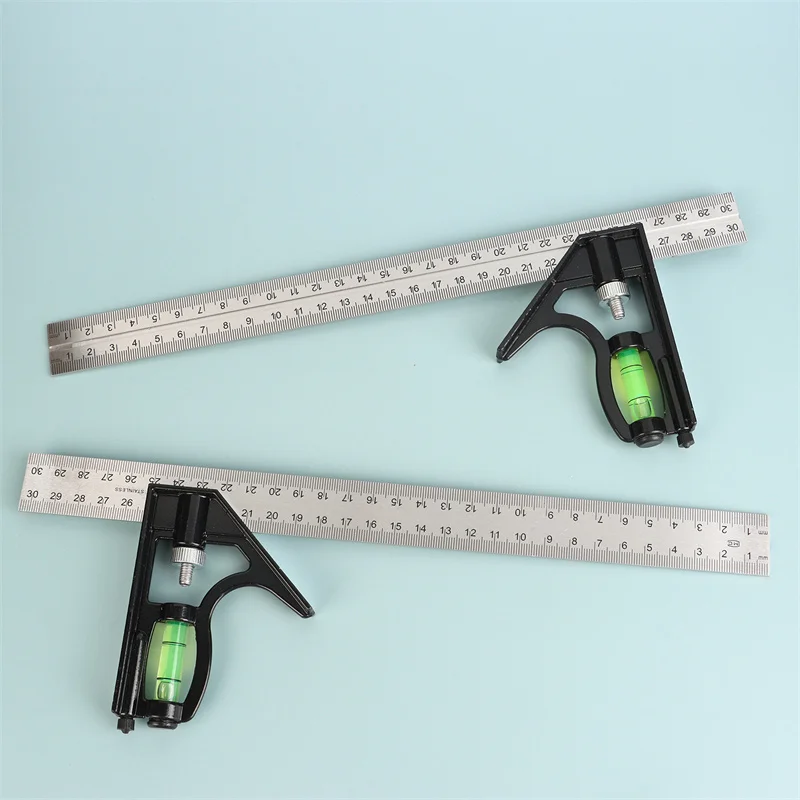 Angle Square Measuring Tools Set Precise Stainless Steel Aluminium Durable Adjustable Combination Spirit Level 12\