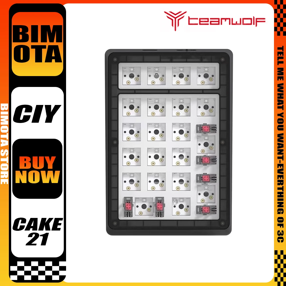 

Teamwolf CIY Cake21 Mini Mechanical Keyboard Customize Three Mode Numpad Hot Swap Wireless Gaming Keyboard Pc Gamer Office Gift