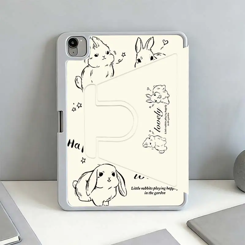 Multi-Angle 360° Rotate Acrylic Cover For iPad 10.2 7/8/9 4/5 10.9 10th IPad Mini6 8.3 Pro 10.5 Pro11 iPad A16 2025 11 Air11/13