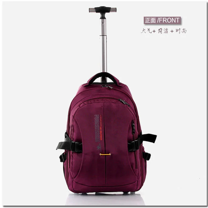 Men's Trolley Backpack Travel Bag With Wheels Large Capacity Duffle Bags Luggage Backpacks College Schoolbag For Women Teens