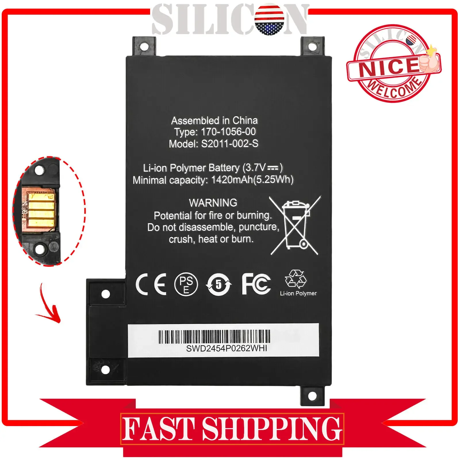 For Amazon Kindle Touch D01200 (4th Generation) 4GB WiFi 6 The Battery Replacement