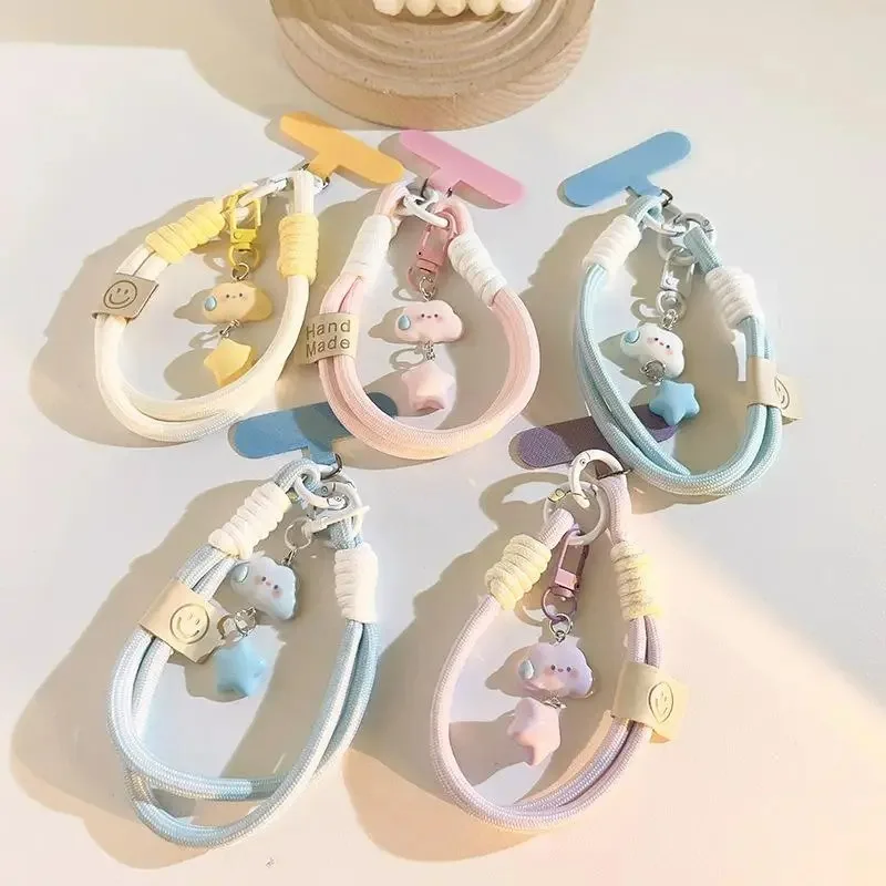 

Cute Clouds Star Colourful Mobile Phone Strap Short Wrist Strap Charm Keychain Camera Chain Lanyard Universal Phone Case Lanyard