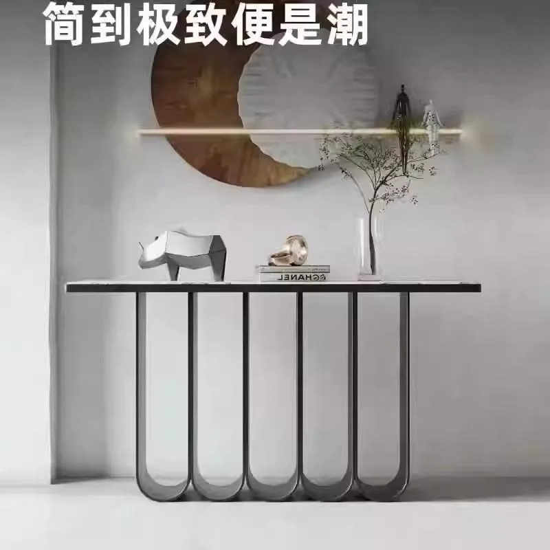 Italian light luxury entrance table against the wall modern simple aisle ultra-narrow entrance counter marble entrance table