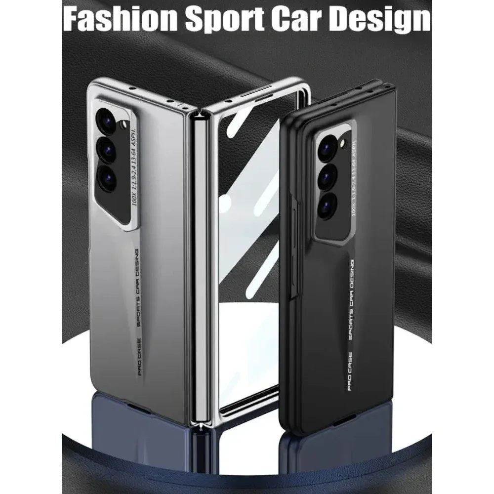 

Модный дизайн модели автомобиля, матовый жесткий чехол из ПК для Samsung Galaxy Z Fold7 6 5, шарнирная пленка, встроенный защитный чехол от царапин/осенний