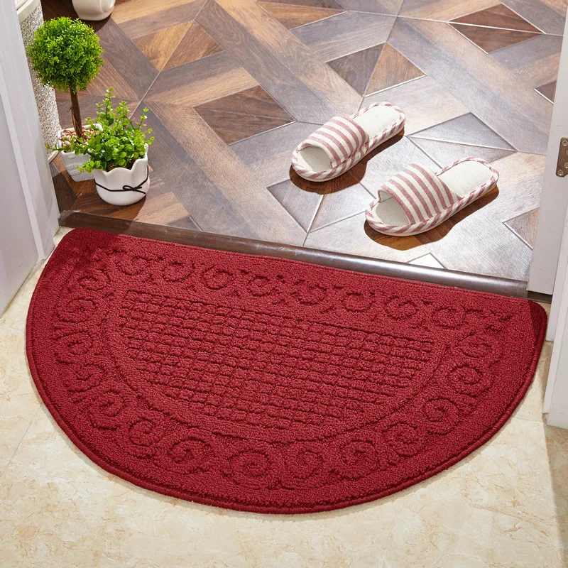 Einfarbig Retro Semi-rund Staub Entfernung Tür Matte Hause Haushalt Bad Nicht-slip Boden Teppich – Detail 2