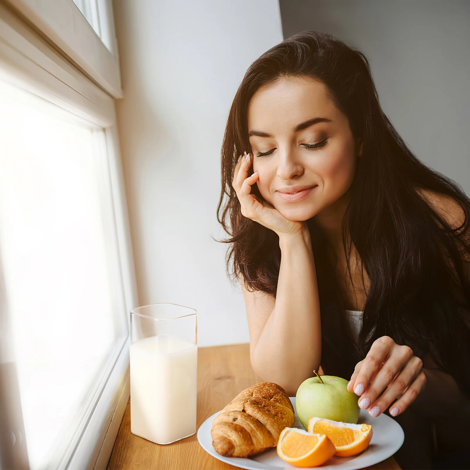 

2Pcs Breakfast Cup Glass Beverage Cup for Coffee Tea Water Drinking Simple Style Home Hotel Party Tabletop Decor