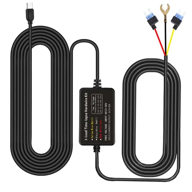 For AZDOME 4K M300S M550pro M580 For Car DVR 24H Parking Monitor Hardwire Kit Low Voltage Vol Protection Type-C Port