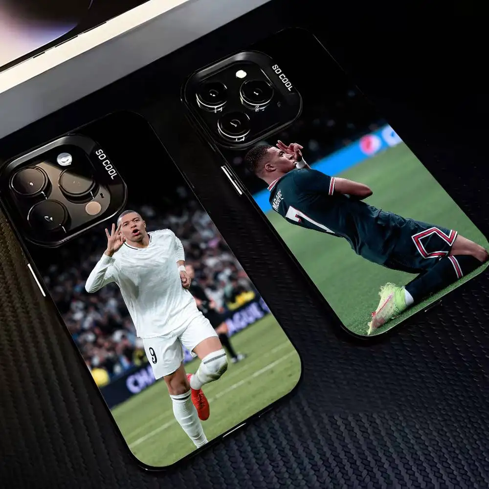 

SPORT K-Kylian M-Mbappe KM Phone Case For iPhone 17,16,15,14,13,12,11 Plus,Pro Max,XS,Colored Silver Plated Inside Cover
