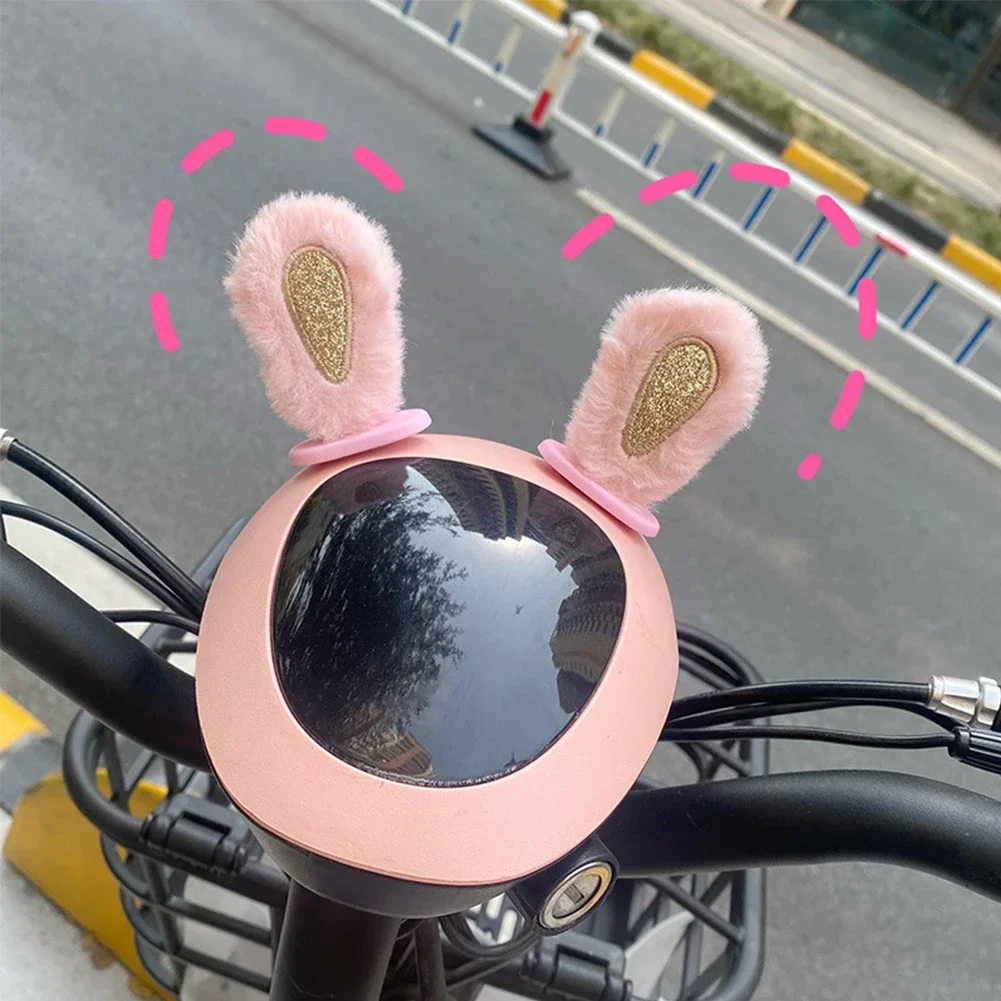 Car Motorcycle Helmet Cute Plush Rabbit Ears Decor Motocross Full Face Off Road Helmet Accessories Sticker Cosplay Auto Styling