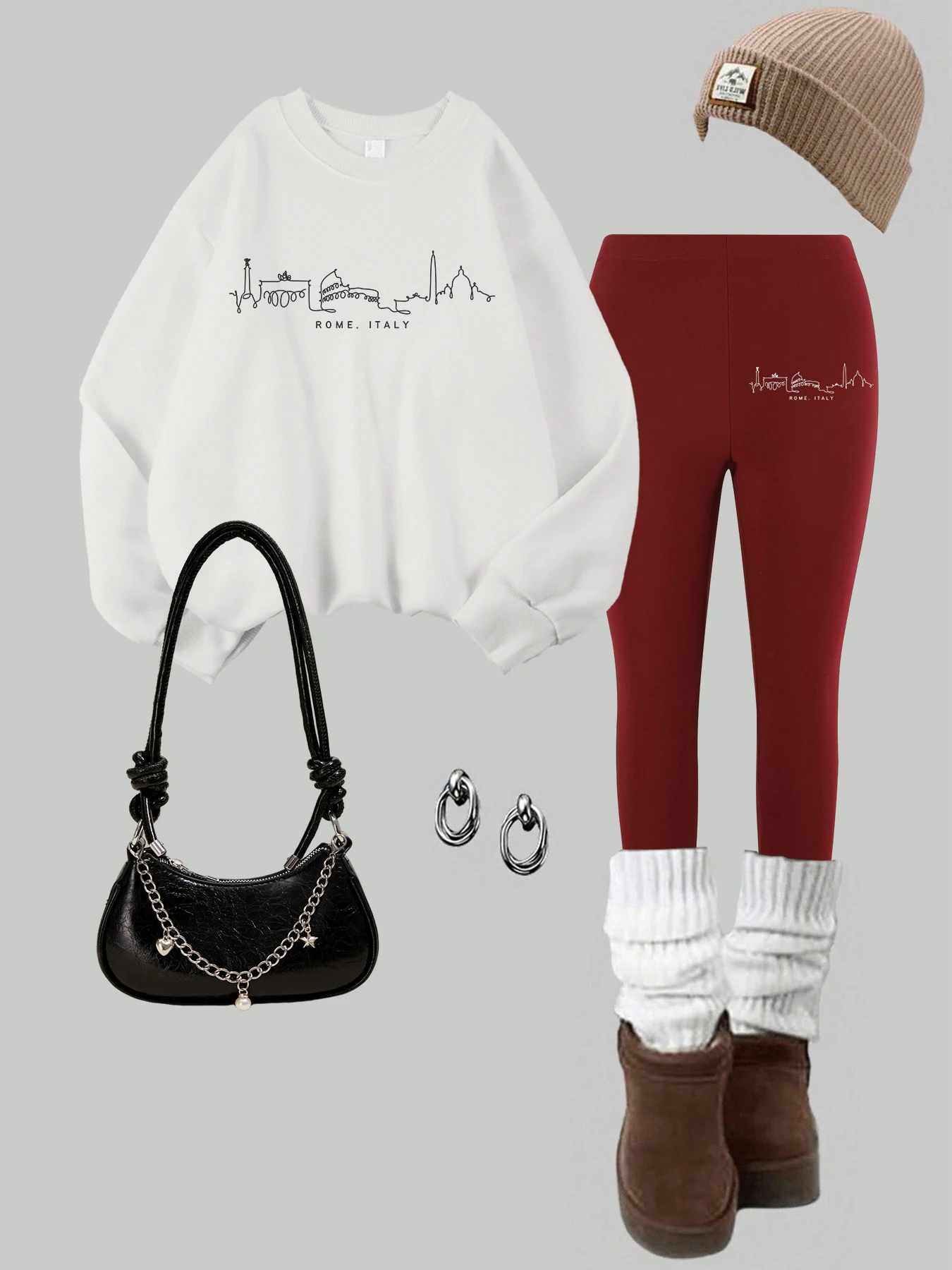 2-delige dames Madrid Spanje vlag letterprints sweatshirts leggings set straat thermische warme hoodies broek winter dameskleding