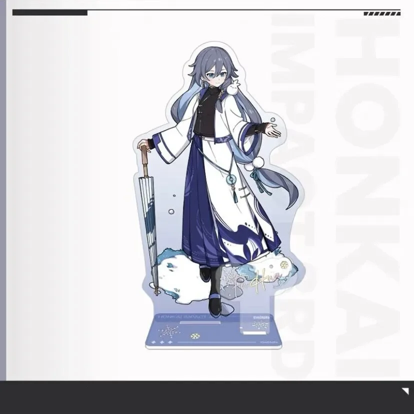 Honkai Impact 3 Valkyrie Silver Winter Snow Fun Acrylic Figure Stand Model Plate Desk Decor Standing Sign Collection Ornament