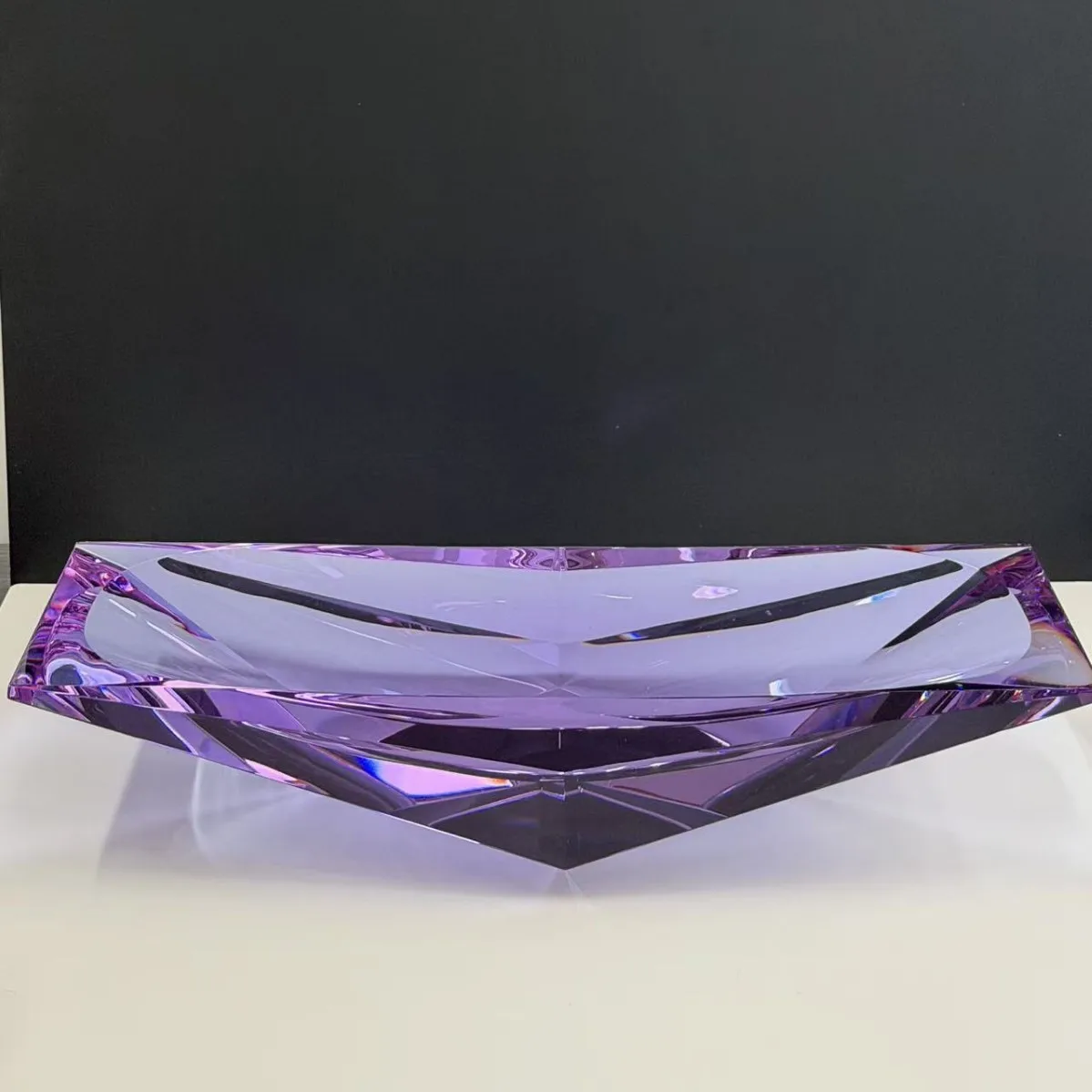 DSA crystal glass purple rectangular living room large storage plate light luxury furniture decoration business gift