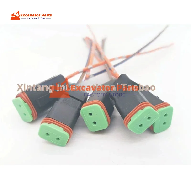 For PC CAT Hydraulic Pump Pressure Switch Proportional Solenoid Valve Pair Plug-In Socket Connector Excavator Parts