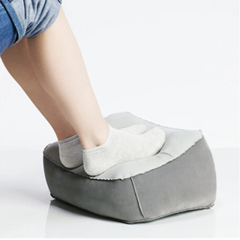 Portable Inflatable Foot Rest Air Pillow PVC Soft Foot Cushion Travel Office Under Desk Leg Elevation Relax Foot Support Pillow