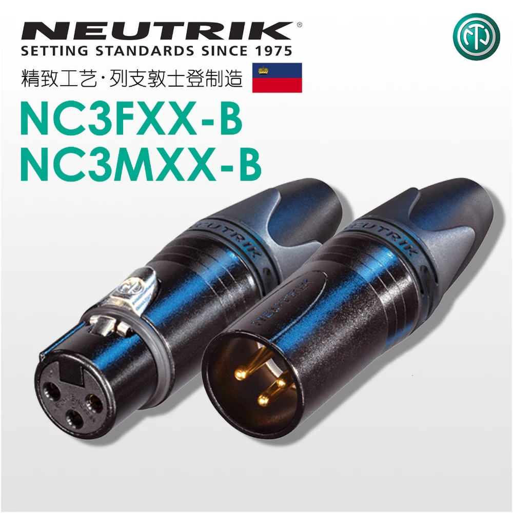 Original Switzerland Neutrik XLR Balanced XLR Plug Male Female Canon Microphone Audio NC3MXX-B NC3FXX High Grade Audio Plugs