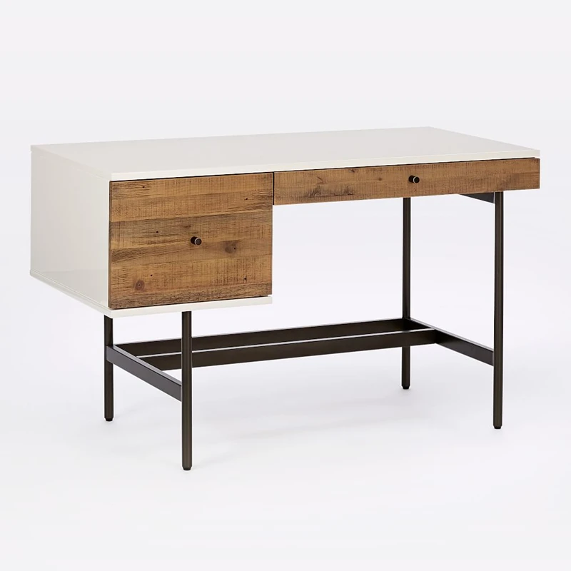 

Creative solid wood Nordic desk white paint computer writing Japanese simple size drawer