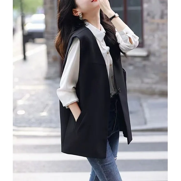 

Модный свободный костюм с тонким рукавом, тюре, жилет, верхняя одежда, топ для женщин, осень 2024, модный повседневный костюм, удобная посадка