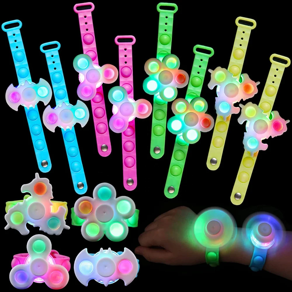 Children's Halloween Party Gift Supplies Pink Blue Green Pink 8 pcs Glow Bracelet For Halloween Party Decoration