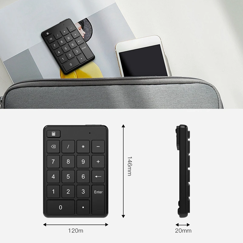 19 Keys Universal Bluetooth Wireless Numeric Keypads Mini Numpad Digital Keyboard For PC Accounting Supplies