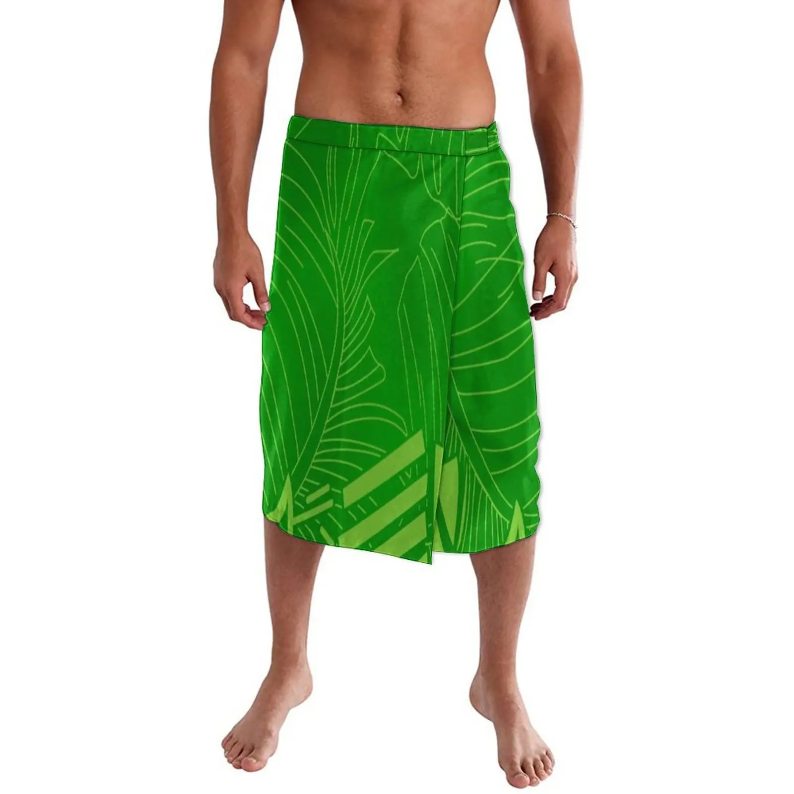 Hawaii Island Customized Men'S Soft Wrap Skirt Pacific Trendy Ethnic Lavalava Ie Faitaga Men'S Wrap Beach Party Men'S Clothing